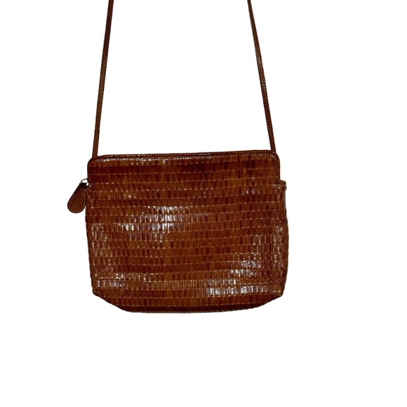 Vintage Fendi Intrecciato Woven Brown Leather Crossbody Bag 1980s PLEASE READ - Picture 3 of 7